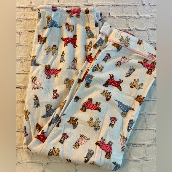 LIVE LOVE LOUNGE KAREN NEUBÜRGER WHITE WITH DOGGIES SLEEPWEAR WOMEN’S PJS LARGE - Picture 10 of 10